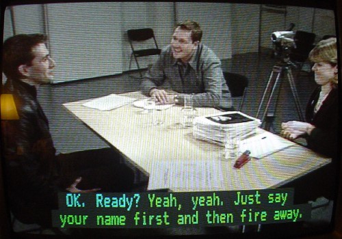 Two words in blue followed by two sentences in green, run together in two lines