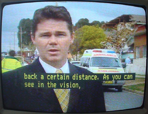 Real-time captions in yellow