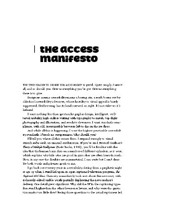 The access manifesto