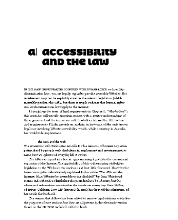 Accessibility and the law