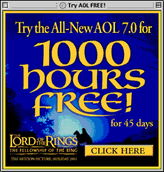 AOL 7 ‘Lord of the Rings’ tie-in with uncial type