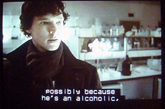 Caption: possibly because he's an alcoholic,