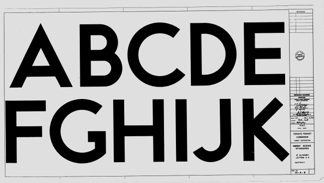 Scanned type specimen shows letters A to K