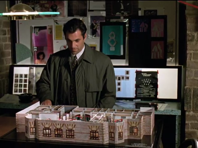 Michael inspecting diorama